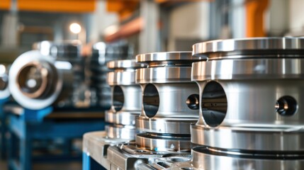 Precision Engineered Metal Components in Manufacturing Facility