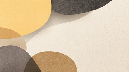 Abstract Paper Shapes in Soft Earthy Tones on Textured Background