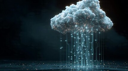 Futuristic cloud computing with circuit board connections - Powered by Adobe