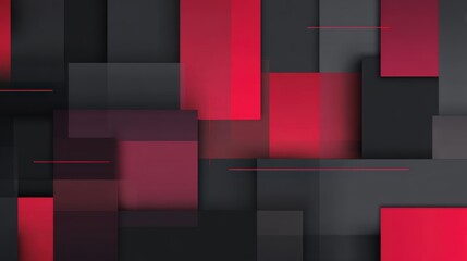 Abstract geometric shapes with red and black colors on a modern background