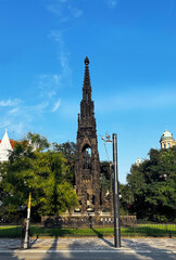 Kranner's Fountain in Prague against a blue sky