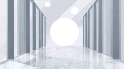 Modern Minimalist Interior with Abstract Shapes and Light Elements