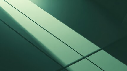 Abstract Light and Shadow Play on Smooth Green Surface