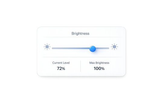 Brightness slider with percentage display on a transparent background.