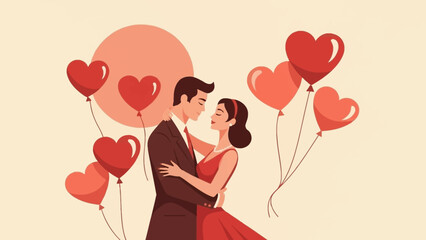 A heartwarming Valentine's Day celebration capturing the tender essence of eternal love and profound romance