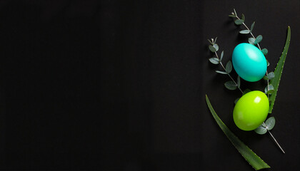 Neon Easter Egg Composition - Cyber Trend Still Life for Commercial Use