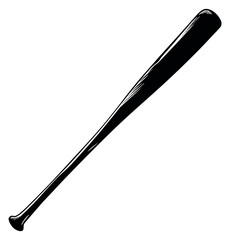 Fototapeta premium Hand drawn illustration of a baseball bat depicting a classic sports tool for game designs
