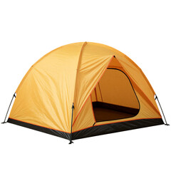 Bright Yellow Tent on a White Background