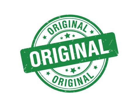Green original stamp logo with white text