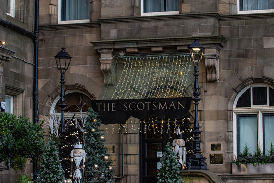 The Scotsman Hotel Entrance Decoration  in Edinburgh, Scotland.