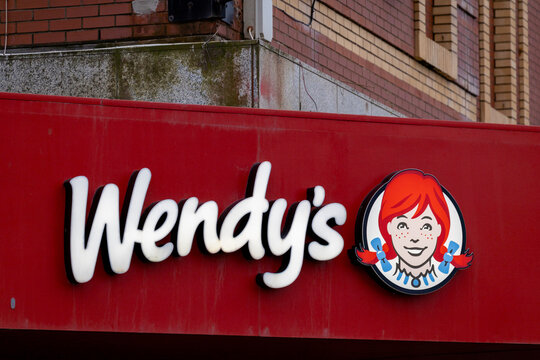 Wendy's Restaurant Sign  in Blackpool, UK.
