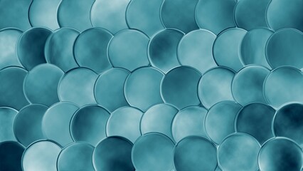 Teal Blue Fish Scale Mosaic Tiles Background with Iridescent Texture © Online Graphic BD