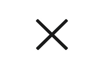 Black X mark, cross over, transparent background for creative projects