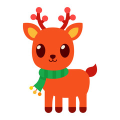 christmas reindeer with red hat