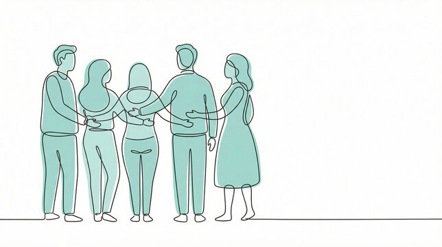 Connected Souls: A Minimalist Embrace Depicting Connection and Compassion