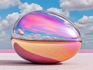 Stunning Pink Reflection in a Sphere: Unique Meteorological Phenomenon
