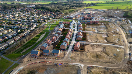 Aerial View of Residential Development and Construction at Taylor Wimpey, Ripon.