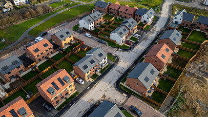 Aerial View of a Suburban Housing Development at Taylor Wimpey, Ripon.