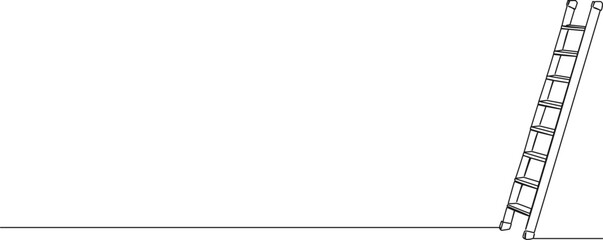 continuous line drawing of ladder, line art vector illustration