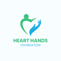 Fototapeta premium Charity Foundation Helping Hands Heart Logo Vector Template, Community Support Nonprofit Abstract Hand Symbol Logo, Heart Care Donation Trust Modern EPS Logo, Humanitarian Aid Unity Hands Branding Tem