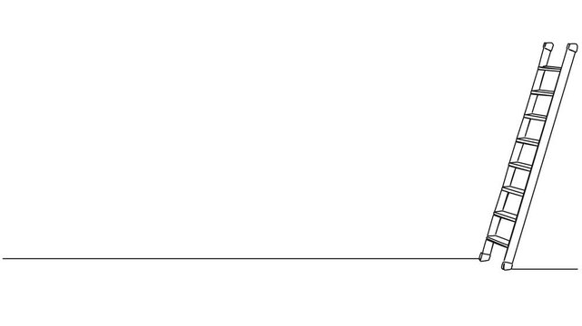 animated continuous line drawing of ladder, line art animation