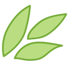 Vector illustration of a green leaf isolated on white as an organic ecology symbol for natural eco design, representing a bio plant element and growth concept for a spring nature logo