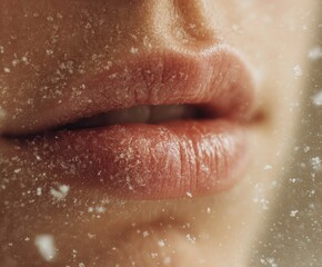 Fototapeta premium lip care in winter