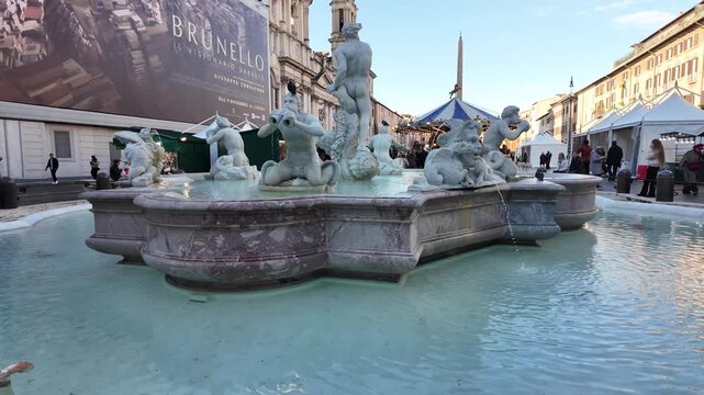 Fontana del Moro on Piazza Navona in Rome
