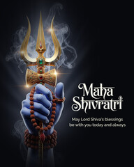 Happy Maha Shivratri 2026 &ndash; Divine Lord Shiva Blessings Social Media Poster