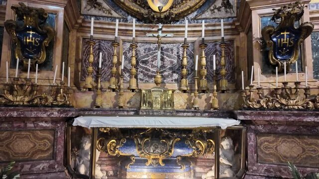 Side Altar in the Church of the Gesu, Rome