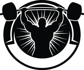 Dynamic gym and fitness emblem for sports and workout branding On white Background Vector illustration