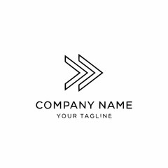 Modern abstract double arrow logo design for business.