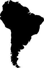 South America Silhouette &mdash; Minimal Black Vector Map