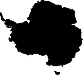 Antarctica Silhouette &mdash; Minimal Black Vector Map
