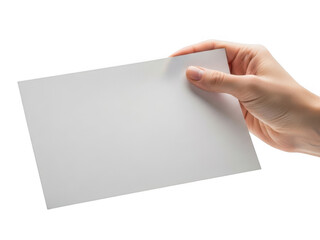 Obraz premium Hand holding transparent sheet isolated on transparent background