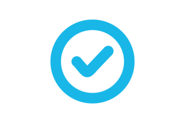 Blue Check Mark Circle Icon – Verified Approval Symbol