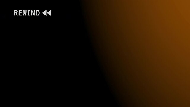 VHS rewind animation rewind VHS video tape screen with light leaks effect. REW VHS with Distortion Noise. with alpha chanel 4K animation