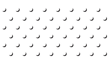 Minimalist sparse black crescent moon pattern on a white background for clean modern branding
