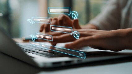 AI chatbot interface facilitates communication, chatbot, and AI interaction for automated user support and information exchange Marrow