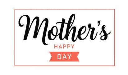 Happy mothers day greeting card with elegant typography and orange accents