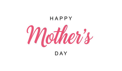 Happy mothers day greeting card with pink and black text © rsvect02