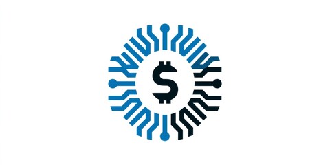 Digital dollar circuit board representing fintech and cryptocurrency