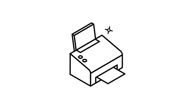 Printer animated icon video