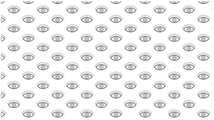 Densely packed pattern of open eye icons in a staggered layout for a modern minimalist background design