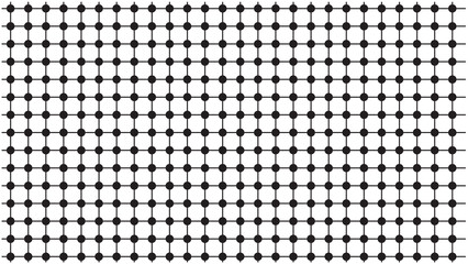 Geometric mesh pattern featuring a thin black grid with solid dots at every intersection for a technical look