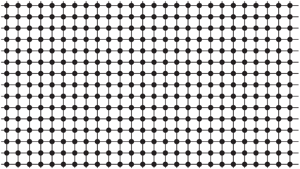 Geometric mesh pattern featuring a thin black grid with solid dots at every intersection for a technical look