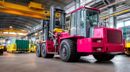 Reliable heavy loader forklift, truck heavy-duty equipment display, material handling machinery, industrial operations vehicle, warehouse logistics tool, with copy space