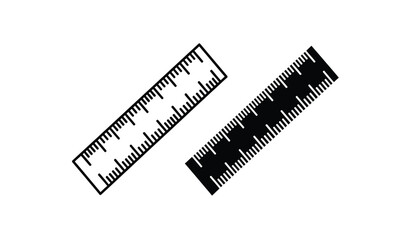 Two black plastic rulers with measurement markings