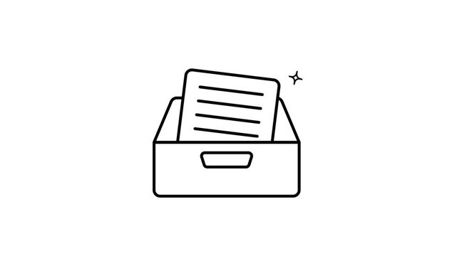 Paper tray animated icon video