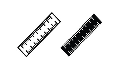 Two black rulers with white markings on a pure for measurement and design purposes